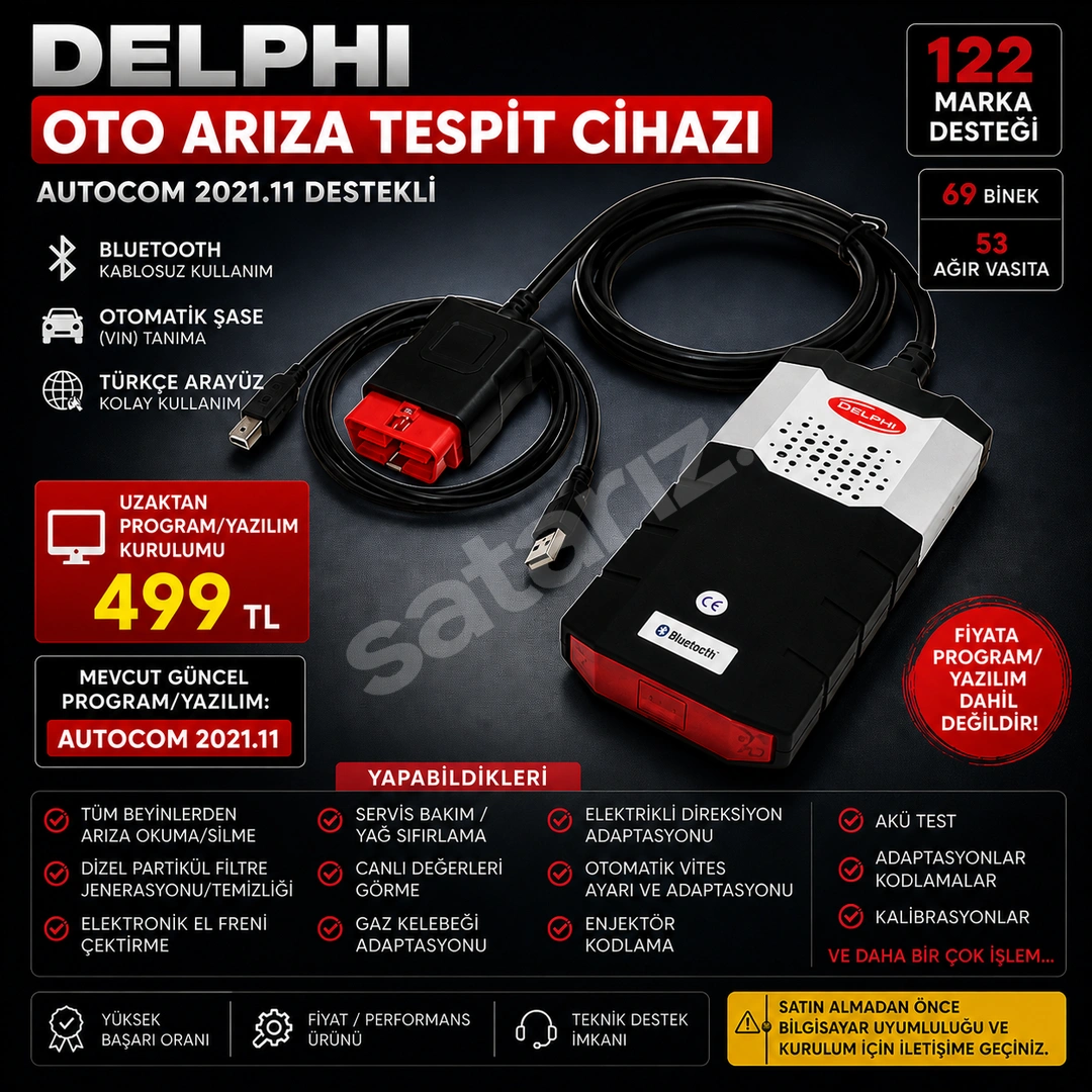 DELPHI OTO ARIZA TESPİT CİHAZI | AUTOCOM 2021.11 | 122 MARKA BT