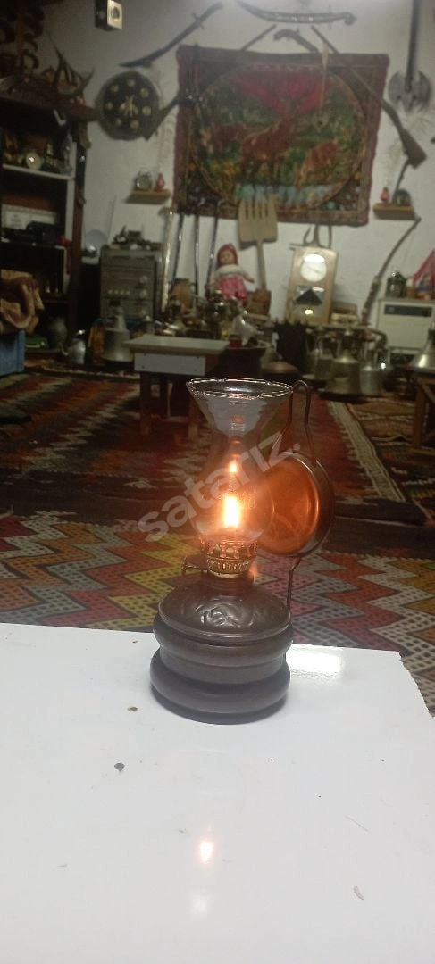 Antika Bronz Gaz Lambası