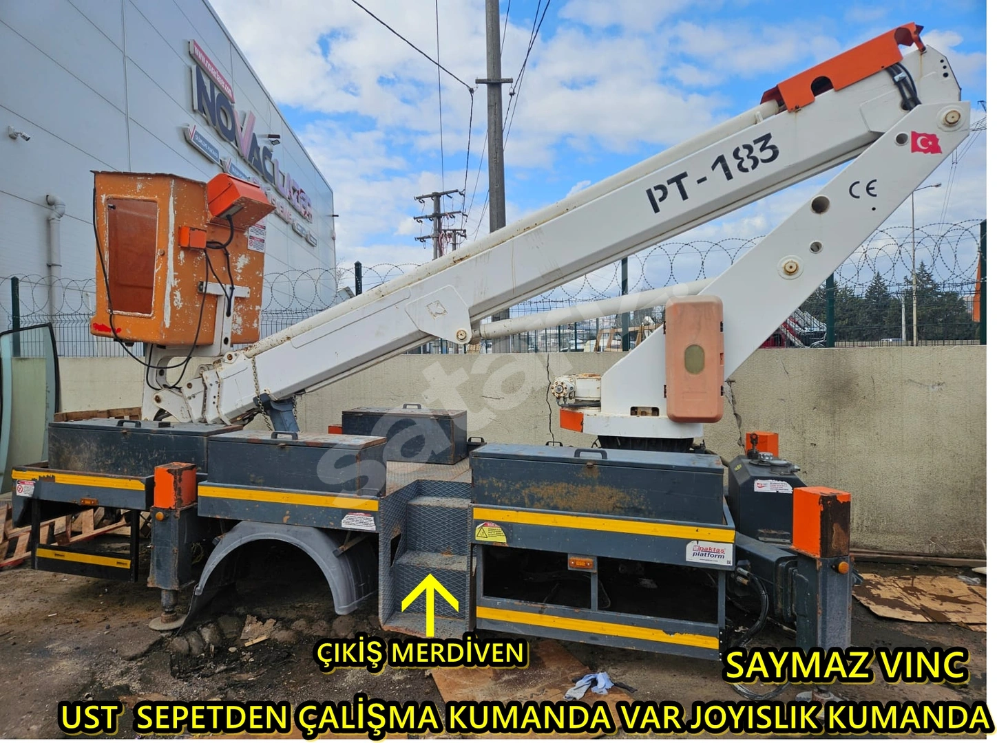 SAYMAZ VINC DEN SATILIK TEDAŞ ELEKTRIK SERVISTEN ÇIKMA MAKIN UST SATILIK 18 M SEPETLİ PLATFROM VINC 2021 PAKTAŞ PLATFROM FUUL JOYISLIK KUMANDA