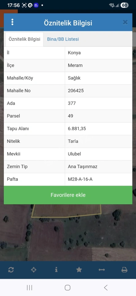 KONYA MERAM SAĞLIK MAH. SATILIK TARLA