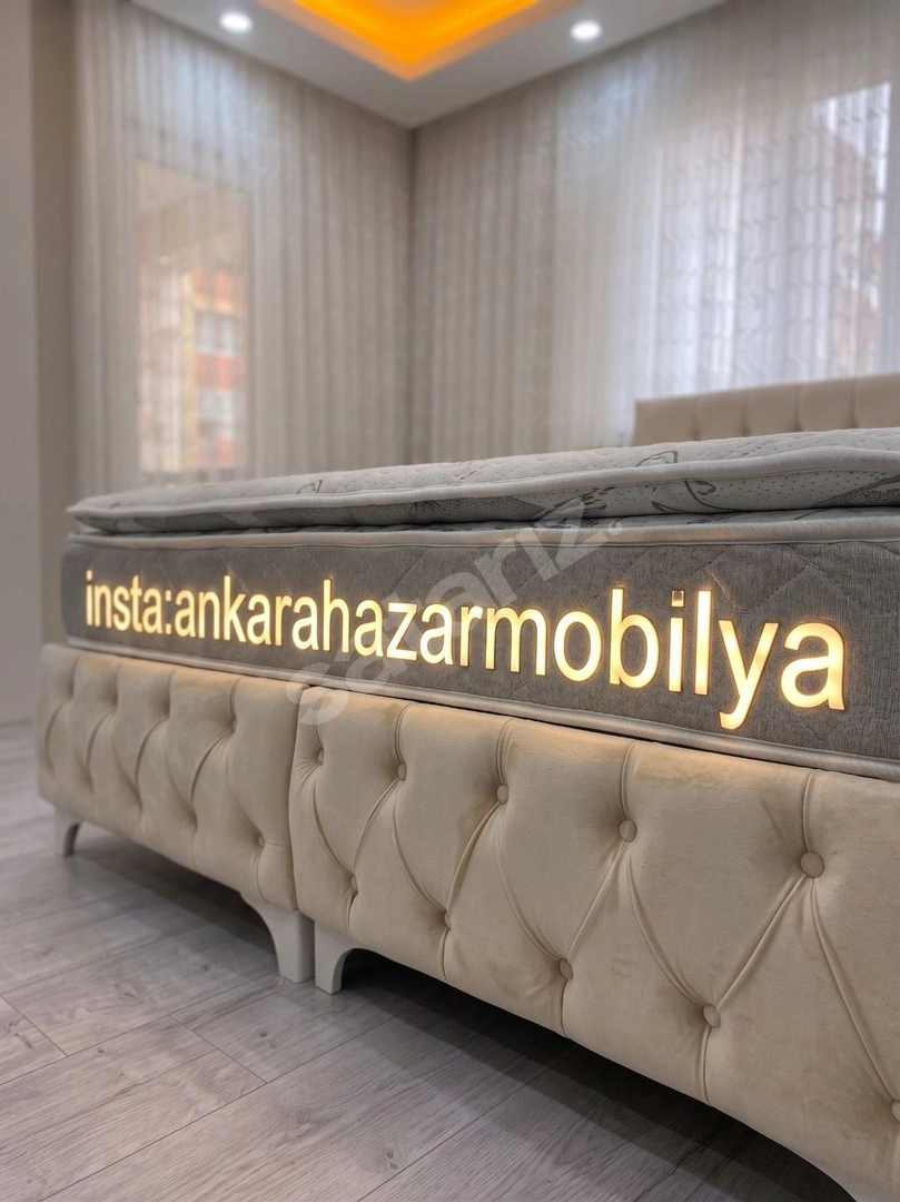 İSTEK RENK SIFIR SANDIKLI BAZA BAŞLIK YATAK V12 EKO