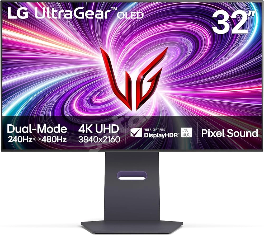 32 Inch UltraGear™ OLED Dual Mode 4K UHD 240Hz or FHD 480Hz 0.03ms G-Sync Compatible Gaming Monitor with Pixel Sound - 32GS95UE-B