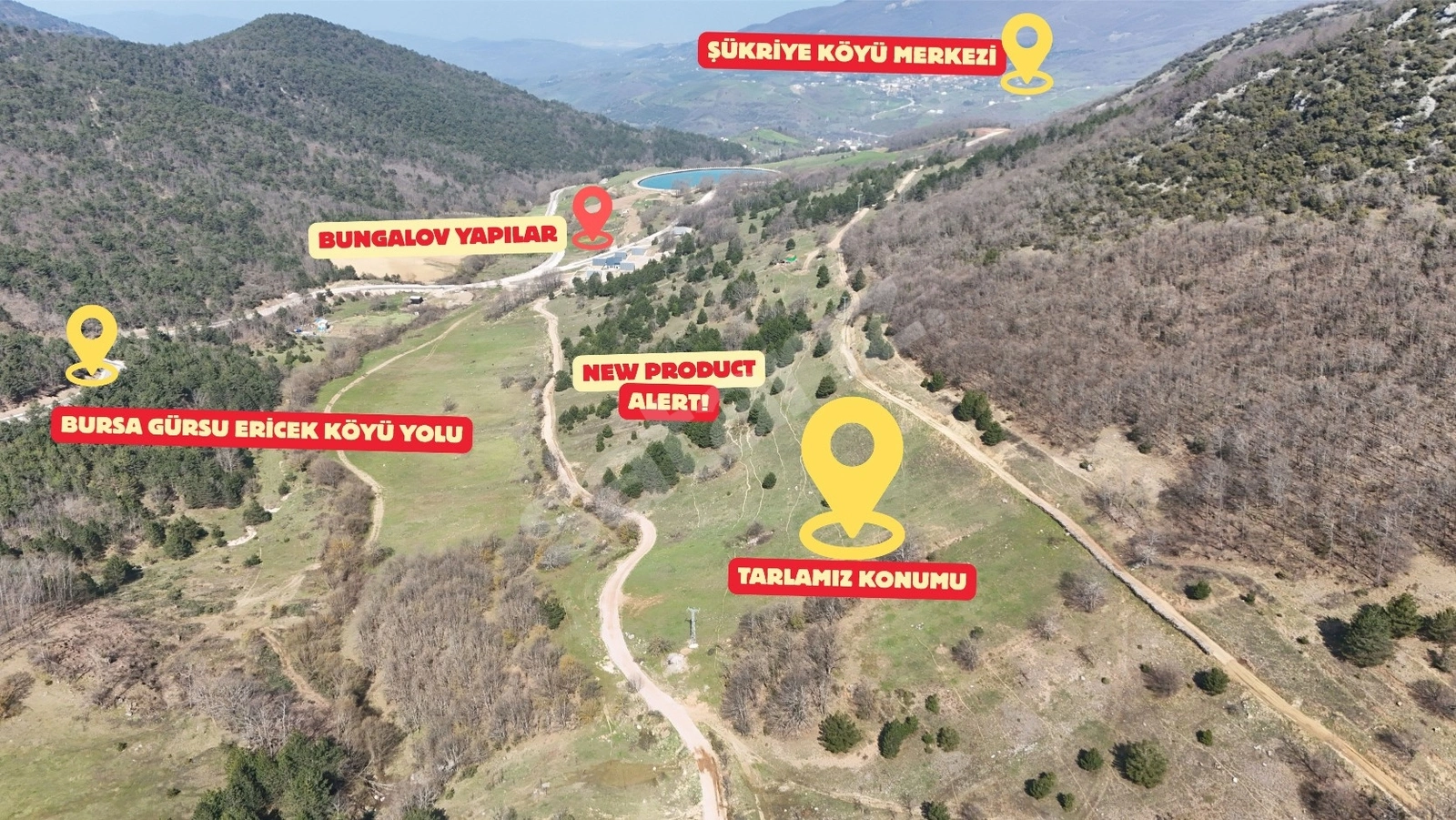 AY EMLAK'TAN BURSA GEMLİK ŞÜKRİYE KÖYDE 32.573 m2 SATILIK TARLA