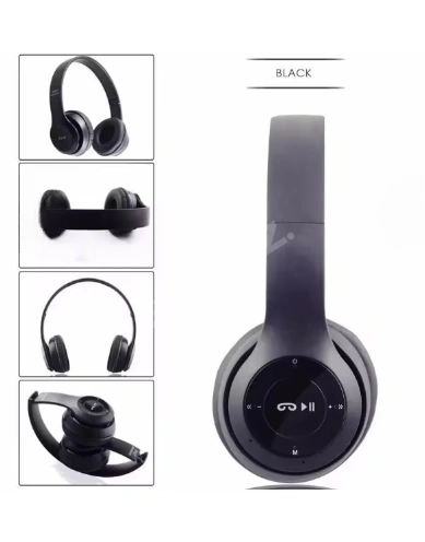 Siyah P47 Wireless Bluetooth Kulaklık – Sıfır Ürün, Orijinal Kutusunda