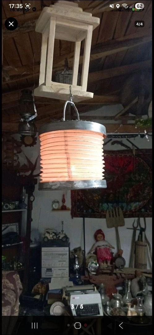 Antika Bakır Körüklü Mumluk