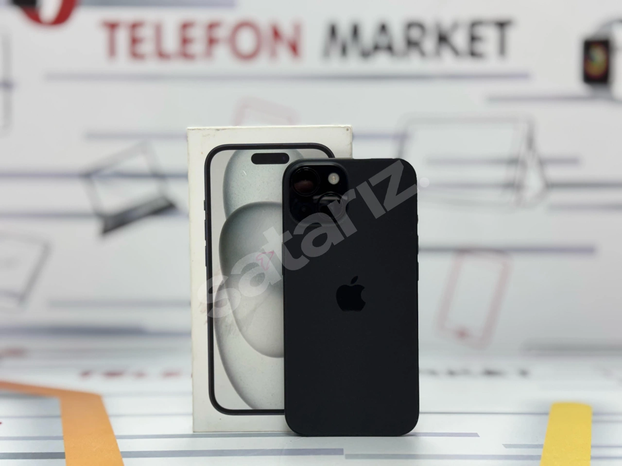 TELEFON MARKET'DEN 8 AY GARANTİLİ KUSURSUZ 256GB İPHONE 15 SİYAH