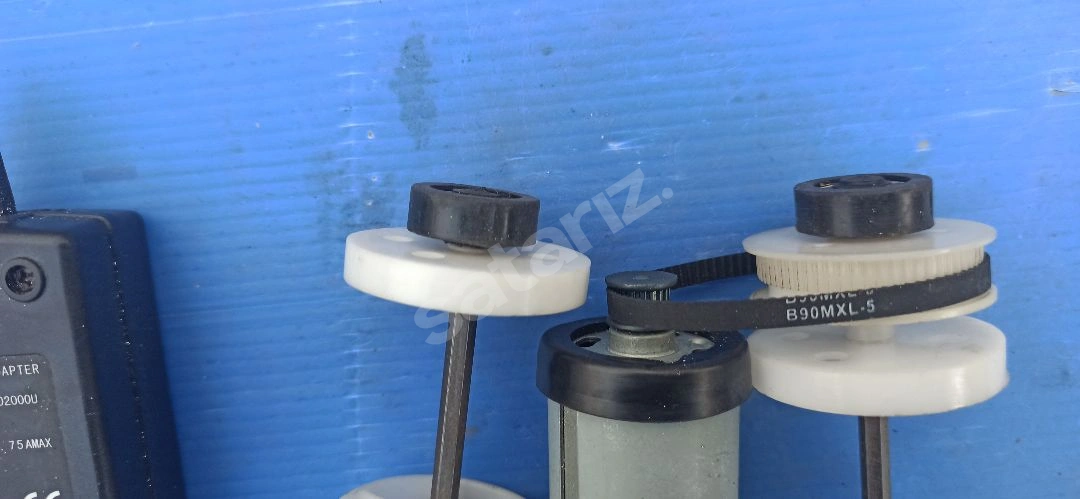 24  Volt Dc Motor Kasnak Mekanizması ( Çift milli Set)