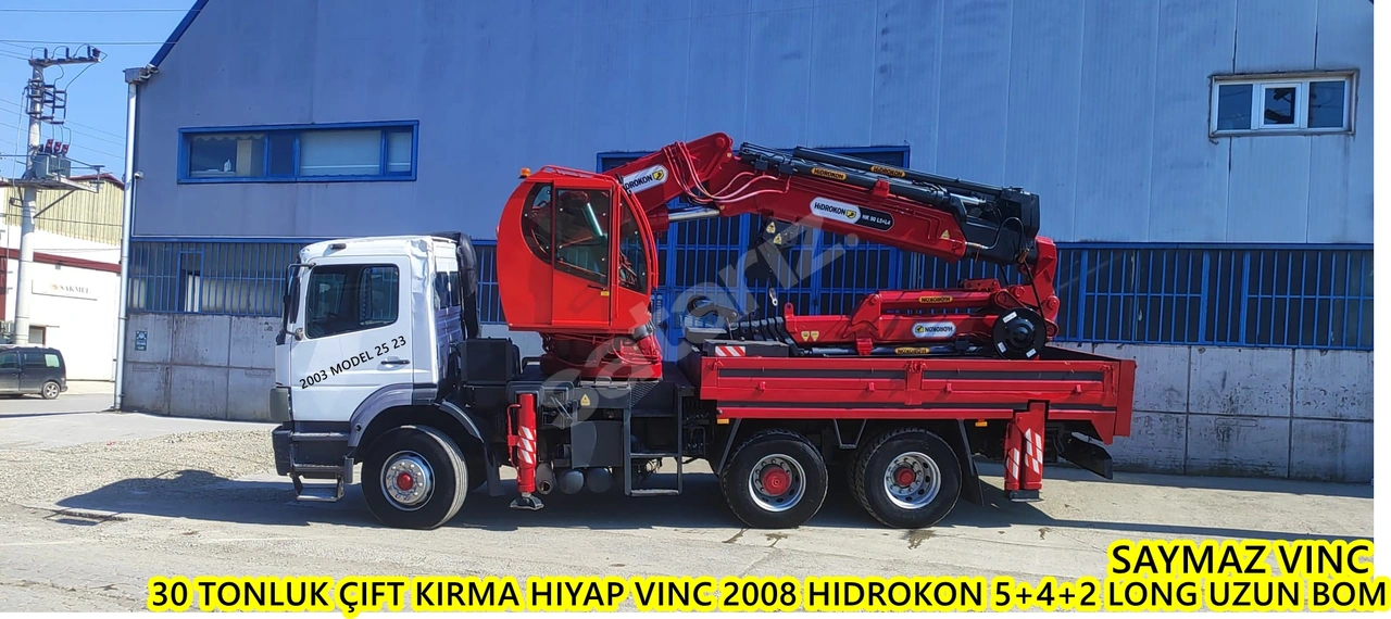SAYMAZ VINC DEN SATILIK 30 TONLUK ÇİFT KIRMA HIYAP VINC 2008  HIDROKON 5+4+2 LONG UZUN BOM MAKINE