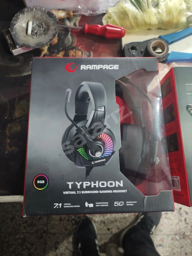 Rampage Typhoon RM-K66 RGB 7.1 USB Kablolu Oyuncu Kulaklığı