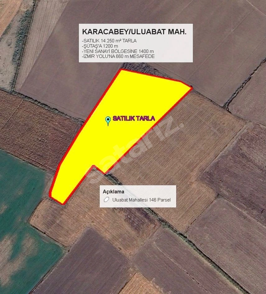 BURSA / KARACABEY / ULUABAT SATILIK TARLA