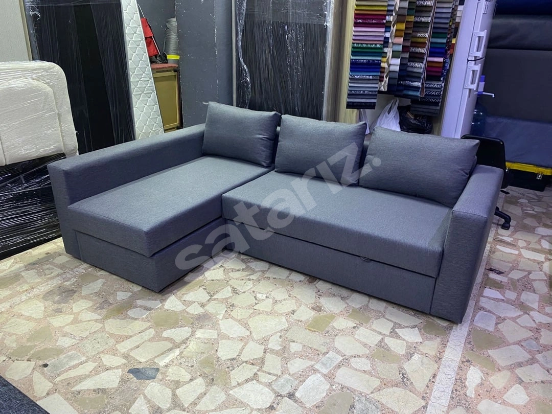 IKEA MANSTAD (SIFIR KAPLAMA)KÖŞE L KOLTUK YATAKLI BAZALI 230x150