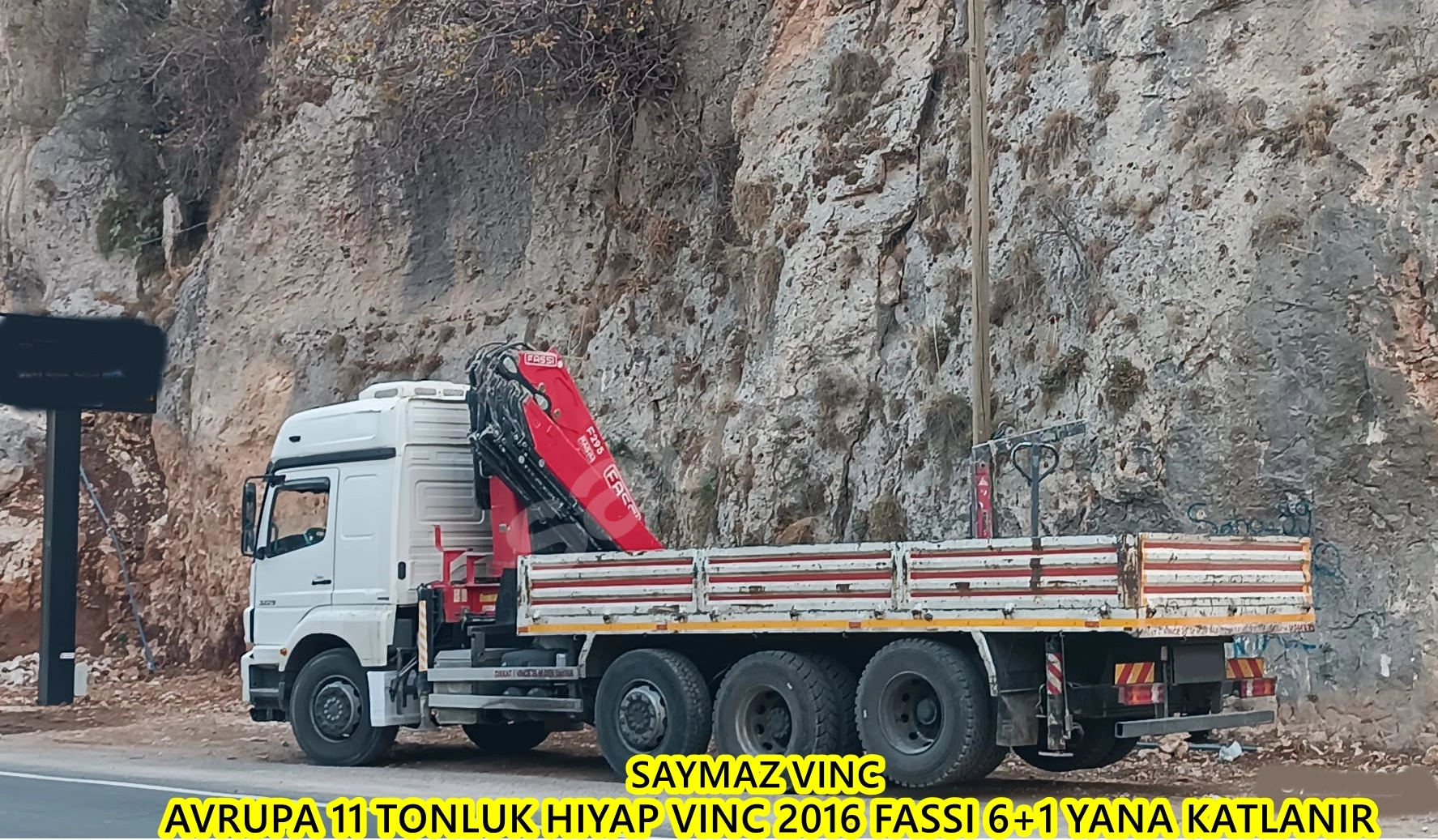 SAYMAZ VINC DEN SATILIK AVRUPA ITALYAN MARKA  11 TONLUK HIYAP VINC 2016 FASSI MARKA 6+1 TAM YANA KATLANIR  MAKINE FUUL UZAKTAN KUMANDA SISTEM VAR