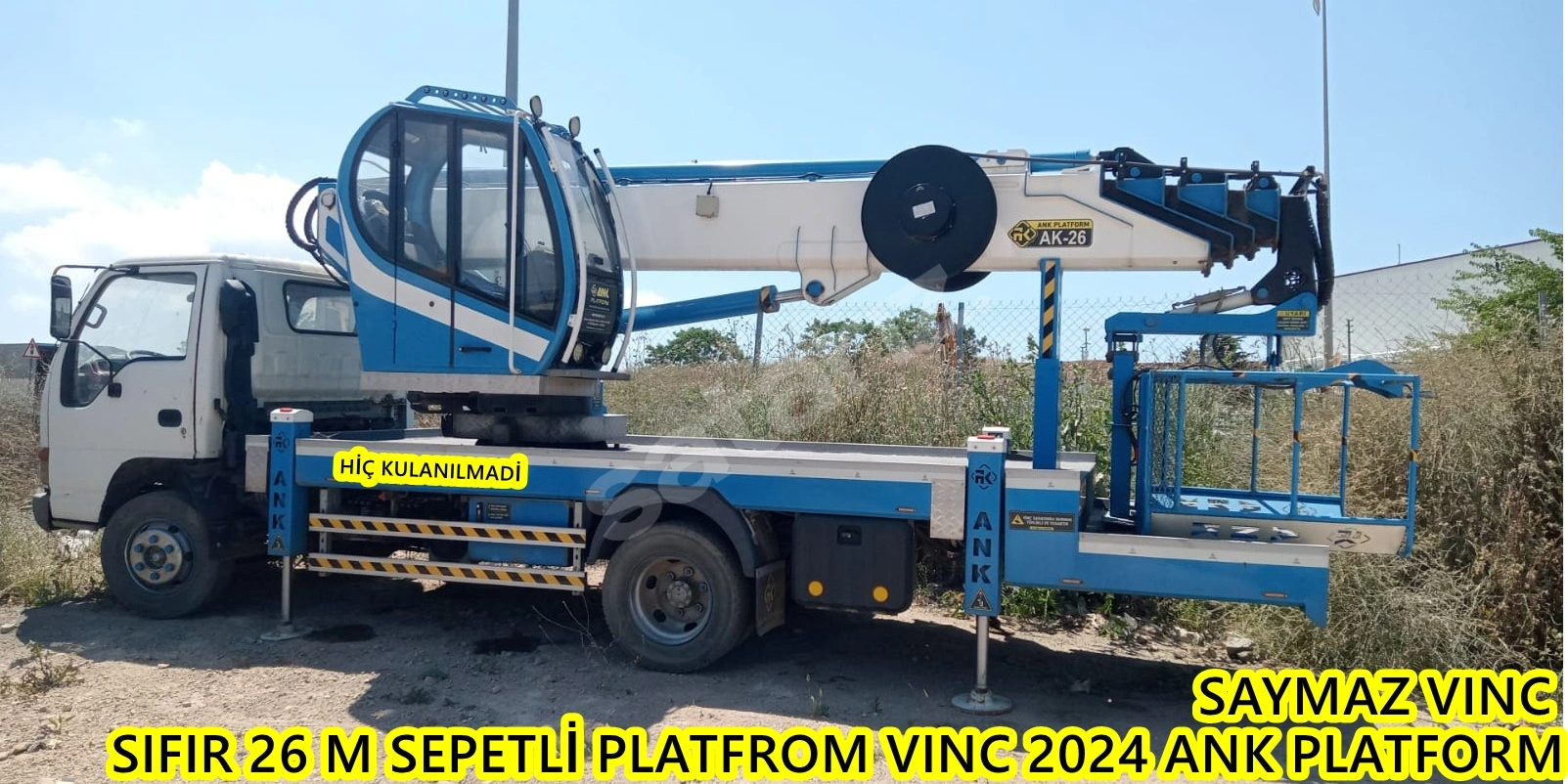 SAYMAZ VINC DEN SATILIK SIFIR 26 M SEPETLİ PLATFROM VINC 2024 ANK PLATFROM FUUL MAKINE