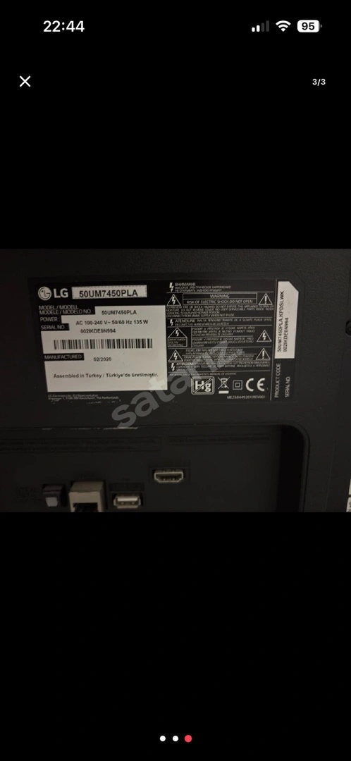 LG 50” LED TV UHD 4K