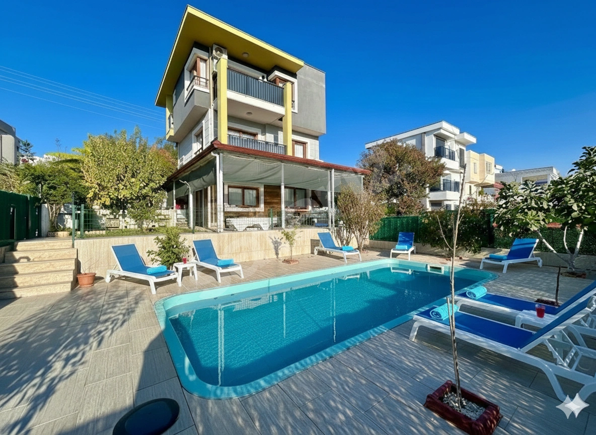 KUŞADASI SATILIK 4+1 HAVUZLU VİLLA SOĞUCAK'TA