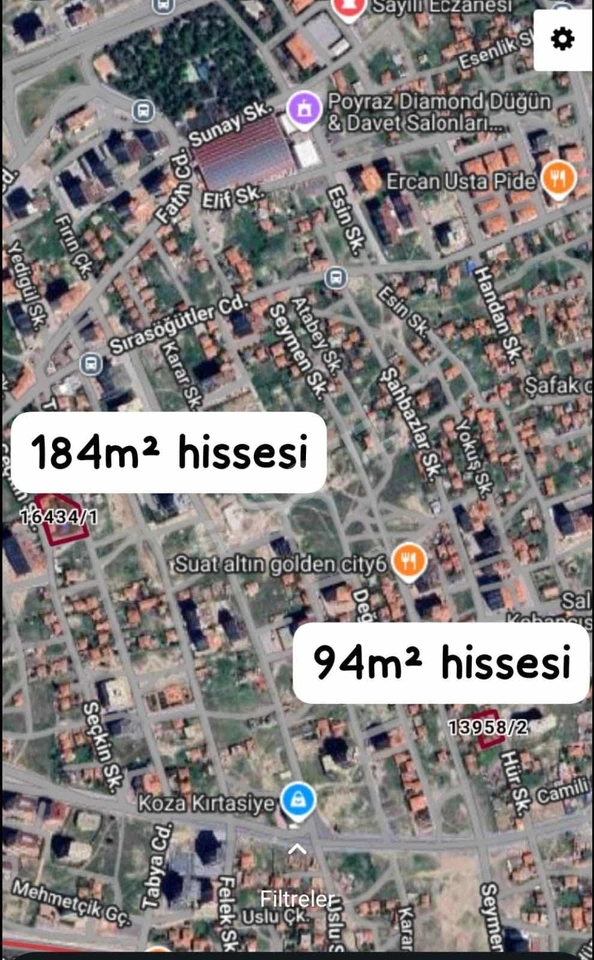 YILDIRIM BEYAZIT'TA KONUT ARSASINDA 278 SATILIK HİSSE