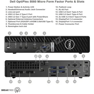 DELL OPTİPLEX 5080 İNTEL GOLD İŞLEMCİ 8 GB RAM BELLEK 240  GB SSD ULTRA İNCCE MİNİ PC TYPE-C DİSPLAY KASA