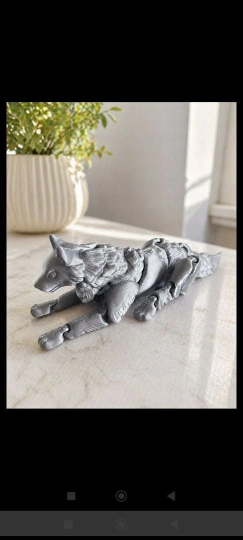 3D Baskı Dekoratif Kurt Figürü  Şık ve Modern
