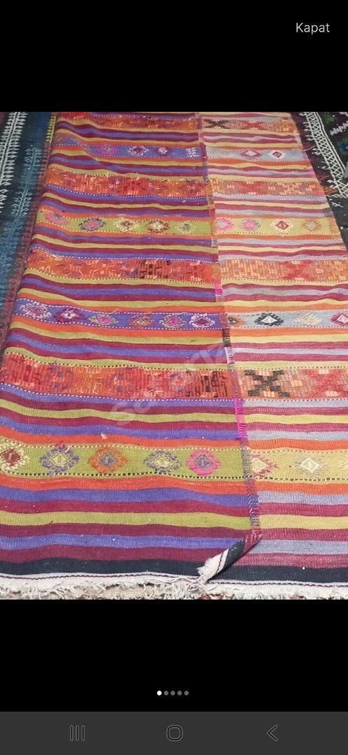 El Dokuma Koyun Yünü Kök Boylı Kilim