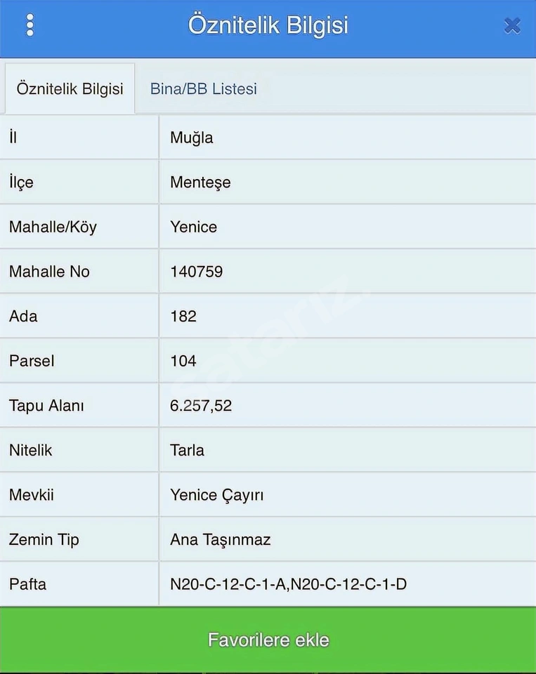 Muğla yenice mah. Satılık tarla