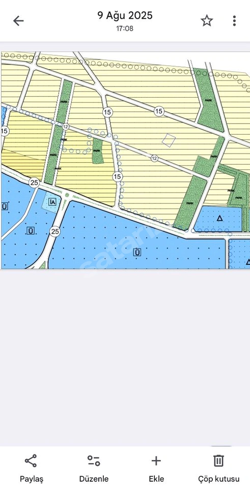 UŞAK MERKEZ MENDE KÖYÜNDE 1349 M2 KONUT İMARLI TARLA