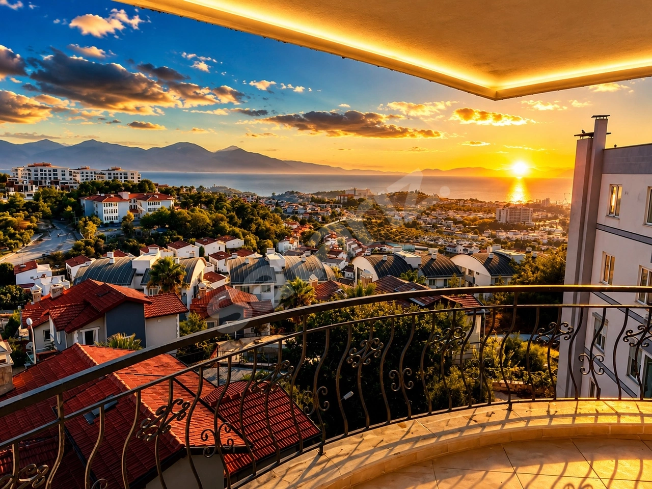 KUŞADASINDA PANORAMIK DENIZ MANZARALI 2+1 ASANSÖRLÜ DAİRE