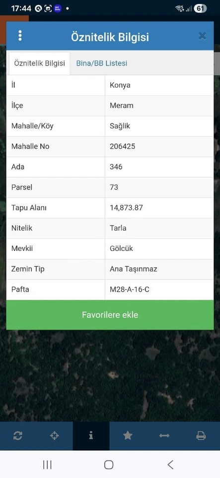 KONYA MERAM SAĞLIK MAH. GÖLCÜK YAYLASINDA SATILIK TARLA