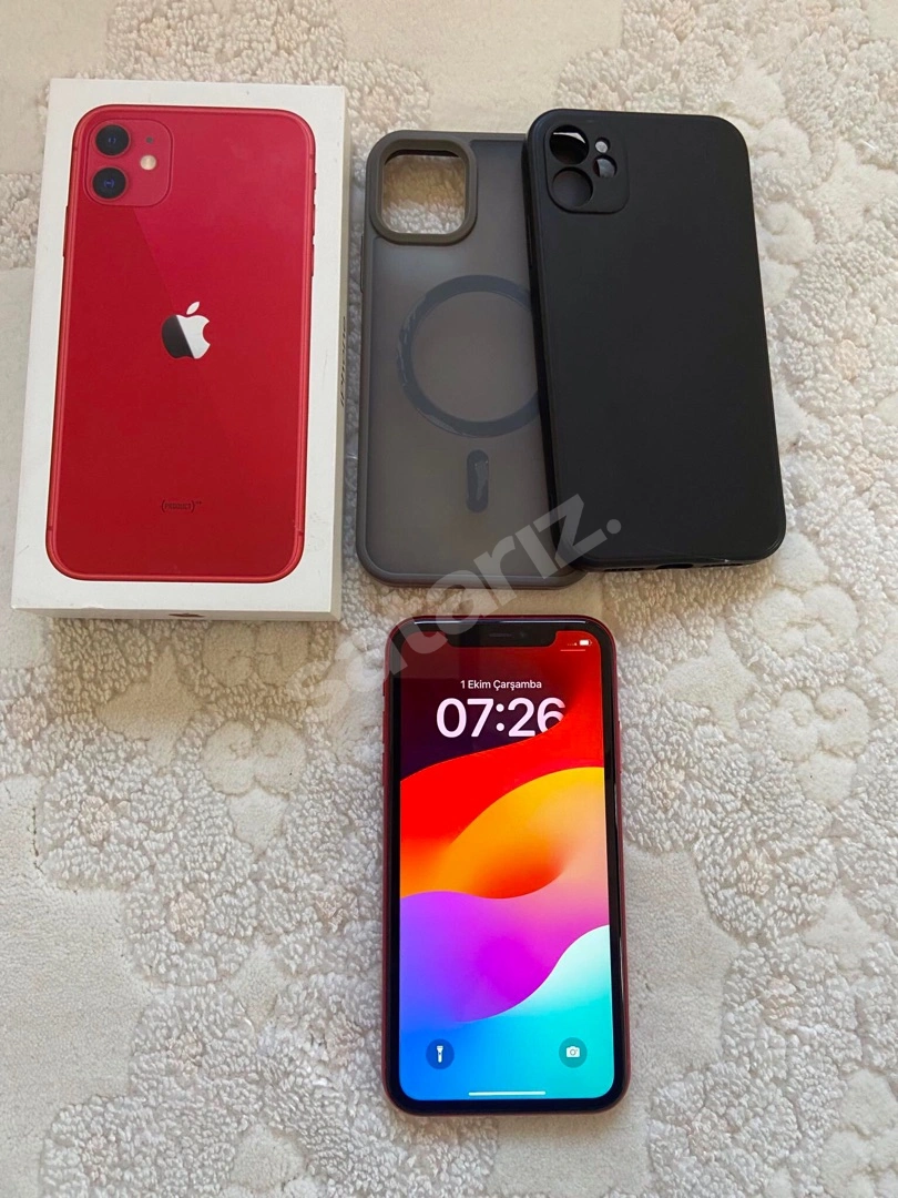 FATURALI 64GB İPHONE 11 SORUNSUZ TEMİZ RED