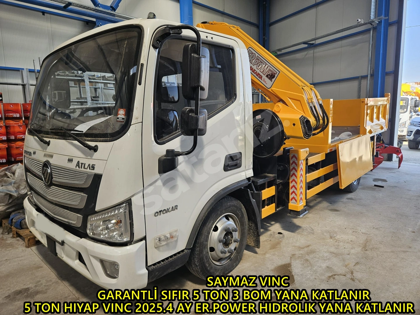 SAYMAZ VINC SIFIR  GARANTLI  5 TONLUK SIFIR 2025.05. ER.POWER HIDROLIK 3 YANA KATLANIR BOM FUUL MAKINE  UZAKTAN KUMANDA