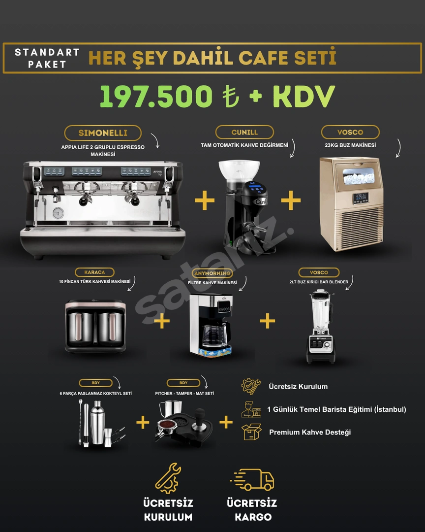 HER ŞEY DAHİL CAFE SETİ Nuova Simonelli Appia Life 2 Gruplu