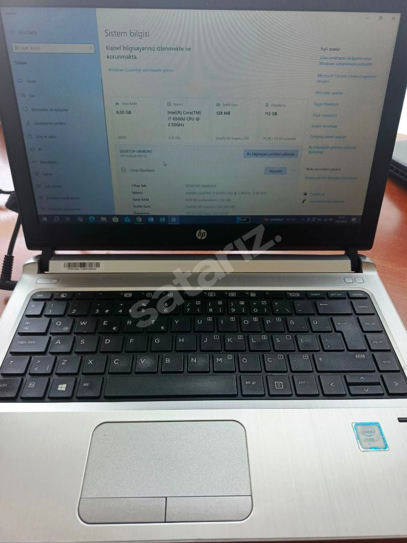 Hp Kurumsal Laptop İ7 6.nesil İşlemci