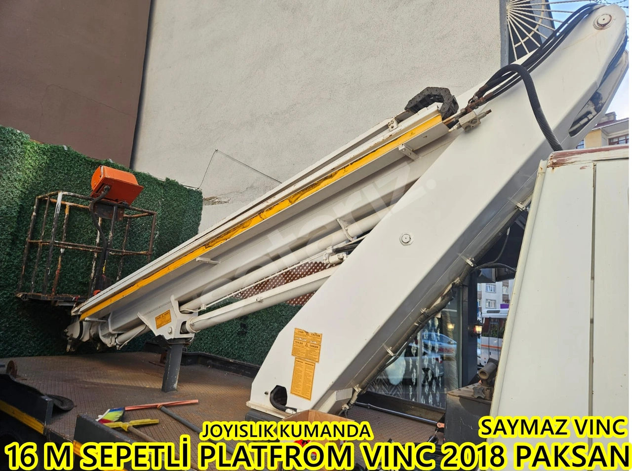 SAYMAZ VINC DEN SADECE UST MAKINE 16 M SEPETLİ PLATFROM VINC 2018 PAKSAN PLATFROM JOYISLIK KUAMNDA