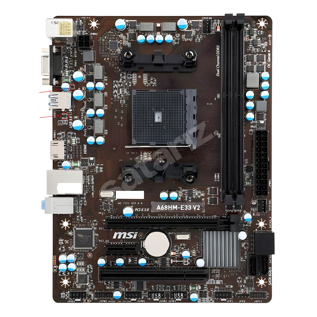 Arızalı MSI A68HM-E33 V2 Amd A68 Soket FM2P DDR3 2133(OC) Anakart