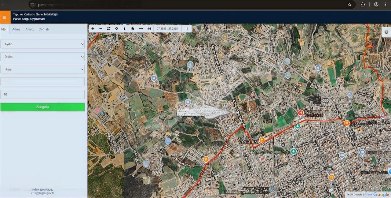 DİDİM HİSAR MAH. LİMAN YOLUNA 50m MESAFEDE 430m2 %40 İMARLI ARSA
