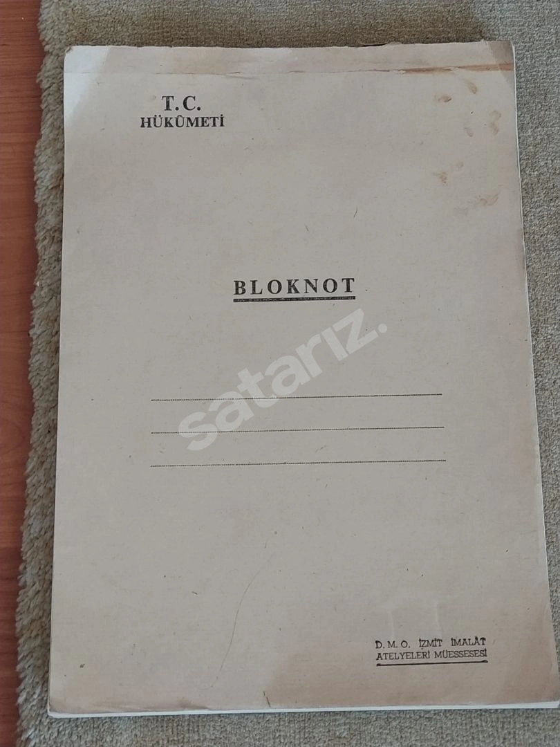 1960 Yılından Sıfır Defter Bloknot A4 Büyüklüğünde