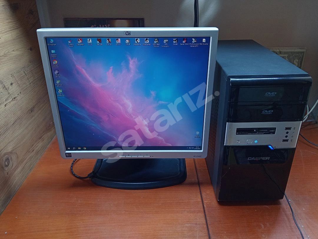 15 Oyun Yüklü İntel E7500 Kasa + 19'' HP 75 Hz Monitör Masaüstü Bilgisayar