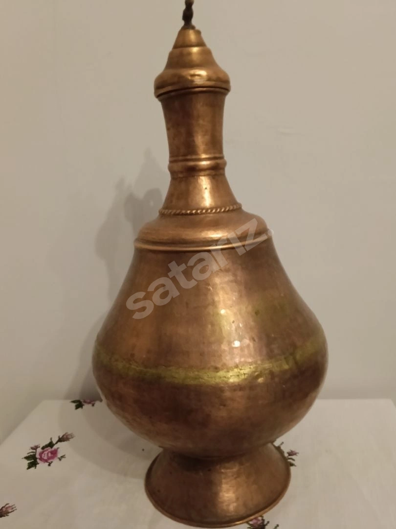 Antika Kuşlu Afyon Bakır Güğüm