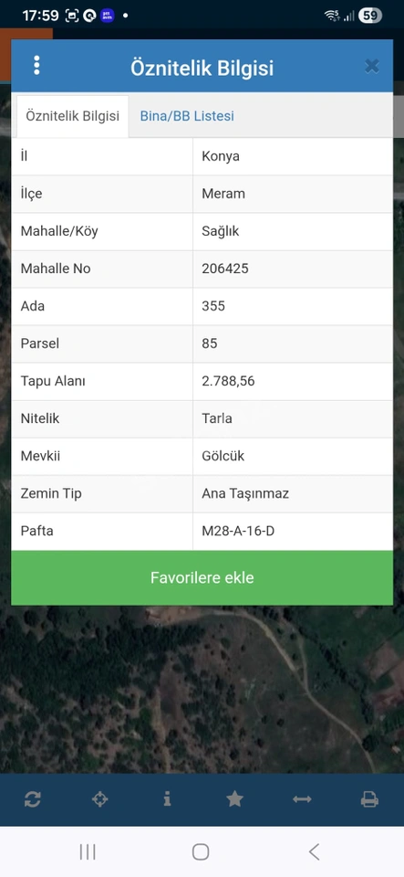 KONYA MERAM SAĞLIK MAH. GÖLCÜK YAYLASINDA SATILIK TARLA