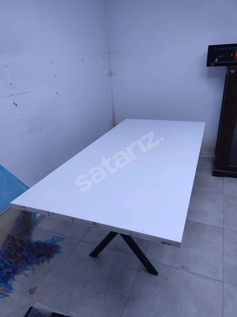 100x200 Büyük Boy Çalışma Masası 18 mm MDF-LAM Metal Ayaklı