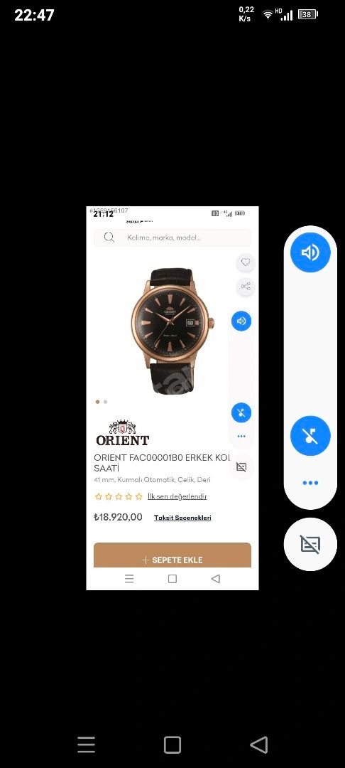Bireyselden Orijinal Orient Otomatik Saat