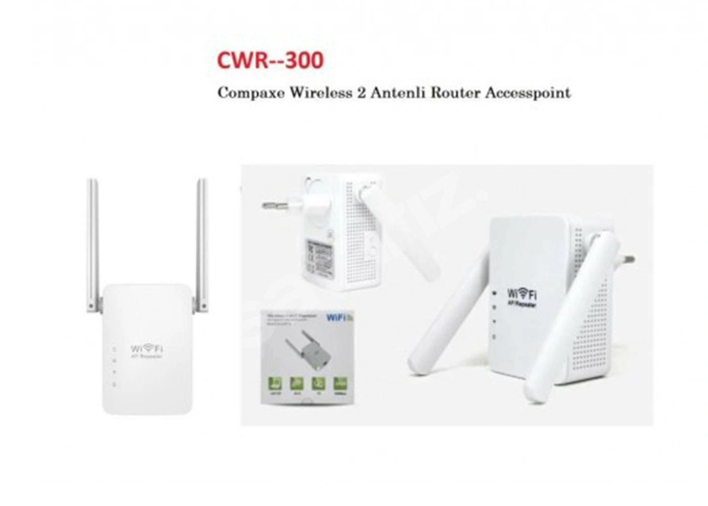 Compaxe CWR-300 300Mbps 2 Anten WiFi Repeater Router (Yenilenmiş Ürün)