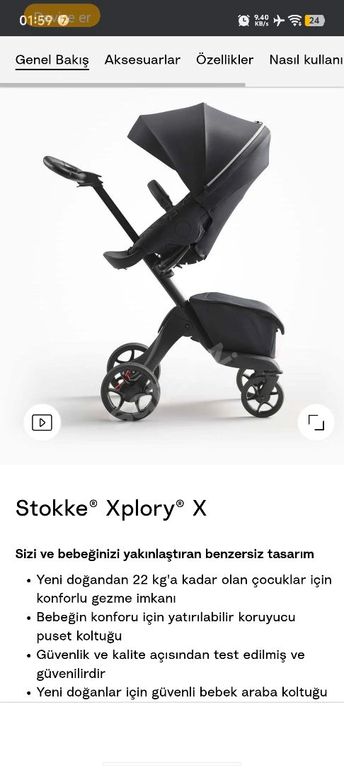 Stokke Xplory X Sıfır Ku Bebek Arabası