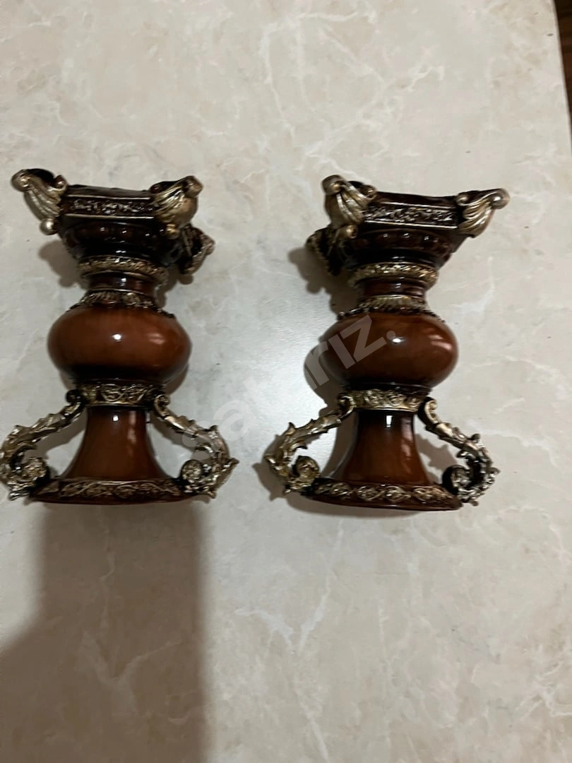2 Adet Dekoratif Şamdan