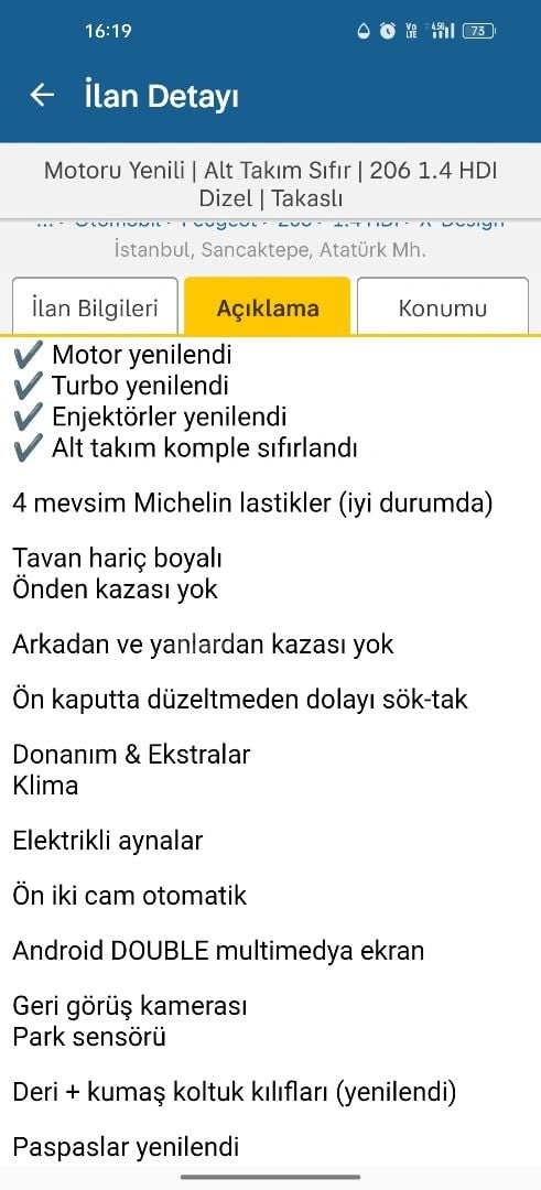 Peugeot 206 Mekanik Sıfır 1.4 Dizel