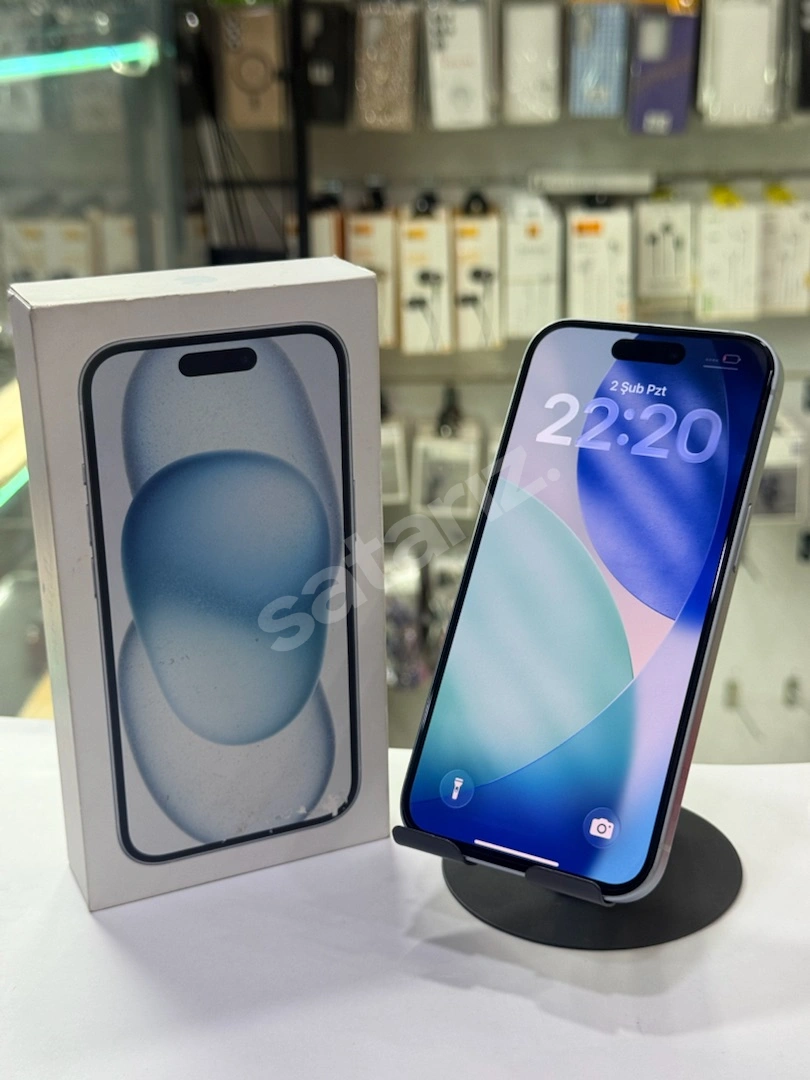 iPhone 15 128 GB Buz Mavisi | Sıfırdan Farksız | 21 Ay Garantili