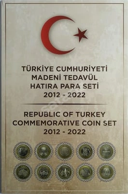2012-2022 Tedavül Madeni Hatıra Para Seti, 1 Lira