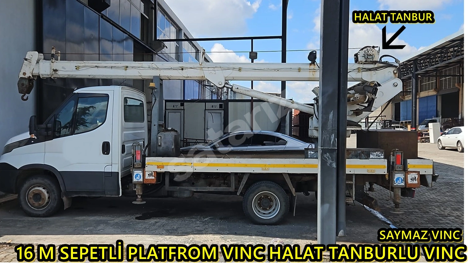 SAYMAZ VINC DEN SATILIK SADECE UST HALAT TANBURLU SU KUYU SONTAJ MAKINESİ MAKINE 16 M SEPETLİ PLATFROM VINC 2012 PAKTAŞ PLATFROM