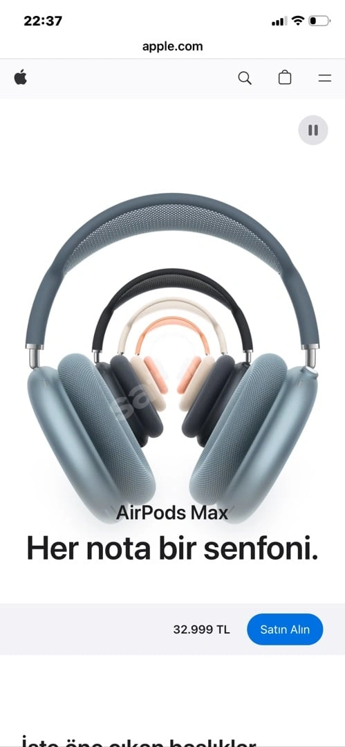 Apple AirPods Max KulaklıkTıtanyum Gri