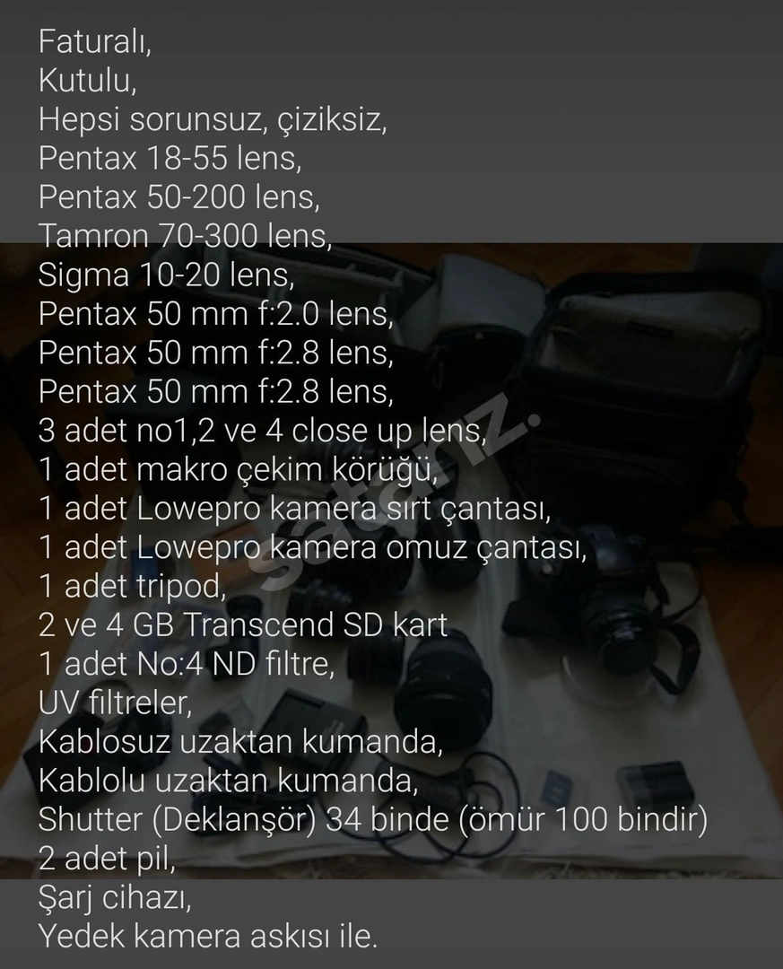 EKSİKSİZ PENTAX K10D SET