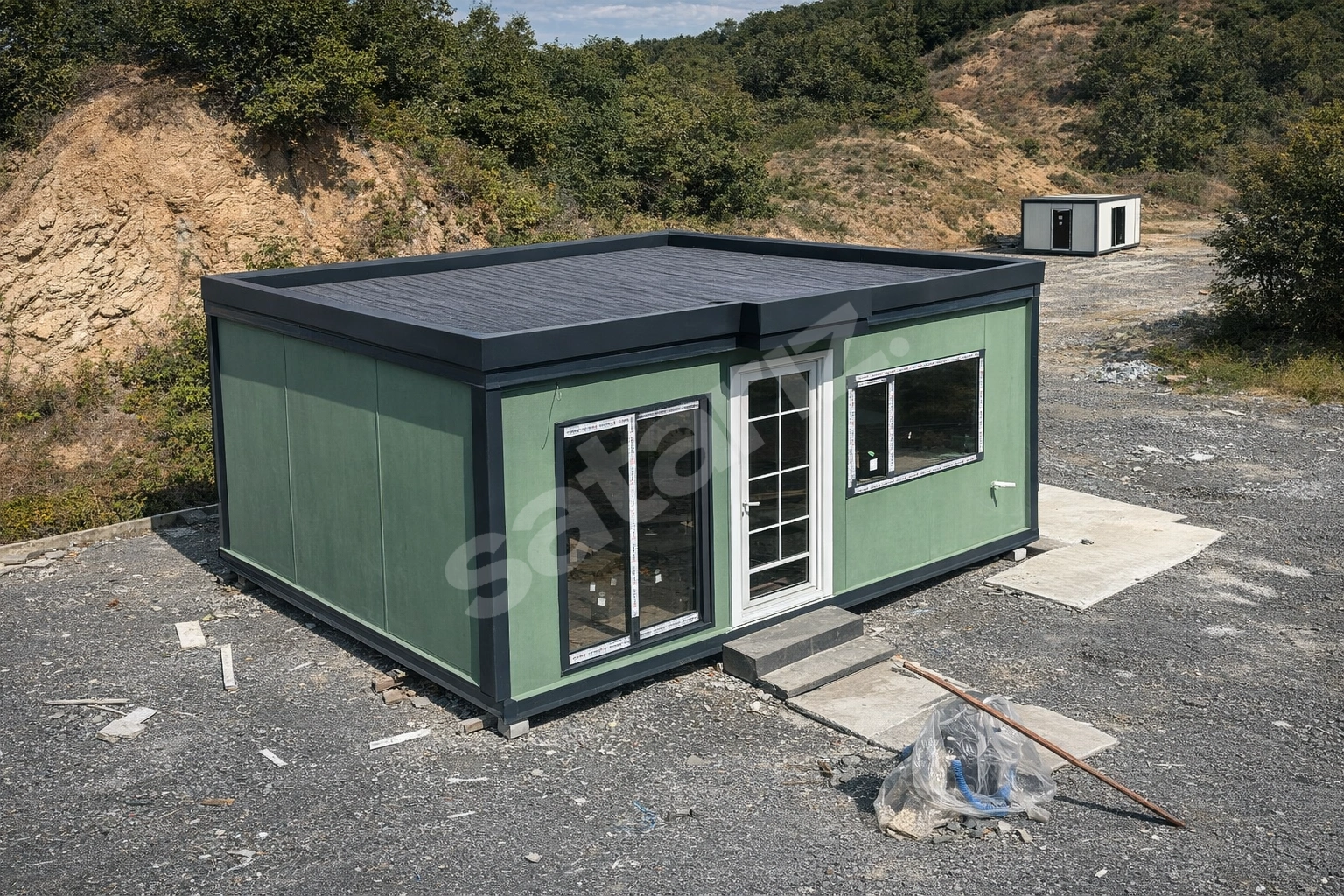 26 m2 1+1 Betopanlı ahşap kaplama ev konteyner